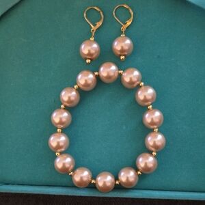 Elegant Gold and Cream Pearl  Set